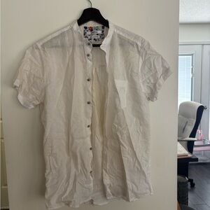 Men's Casual White Button Down Shirt